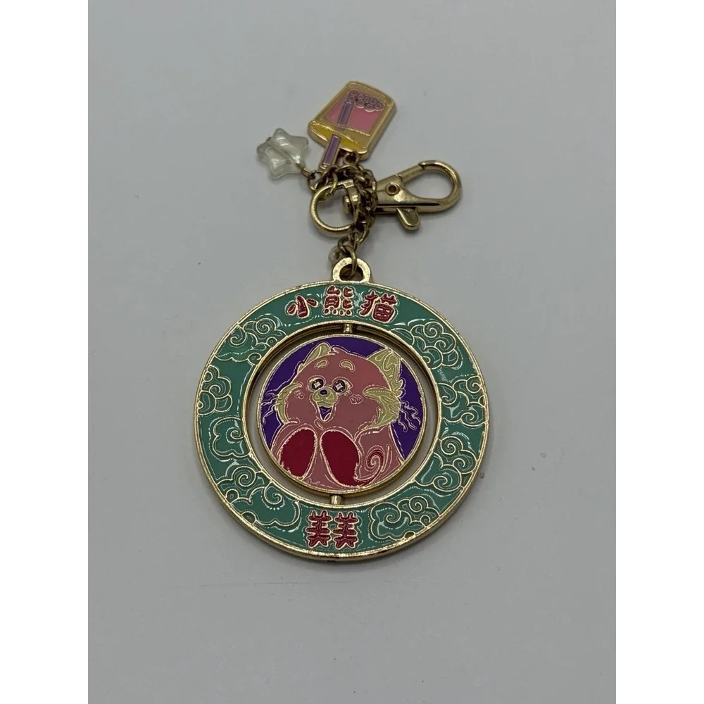 Disney Parks Turning Red Mei Lee‎ Panda Boba Spinning Keychain Bag Charm